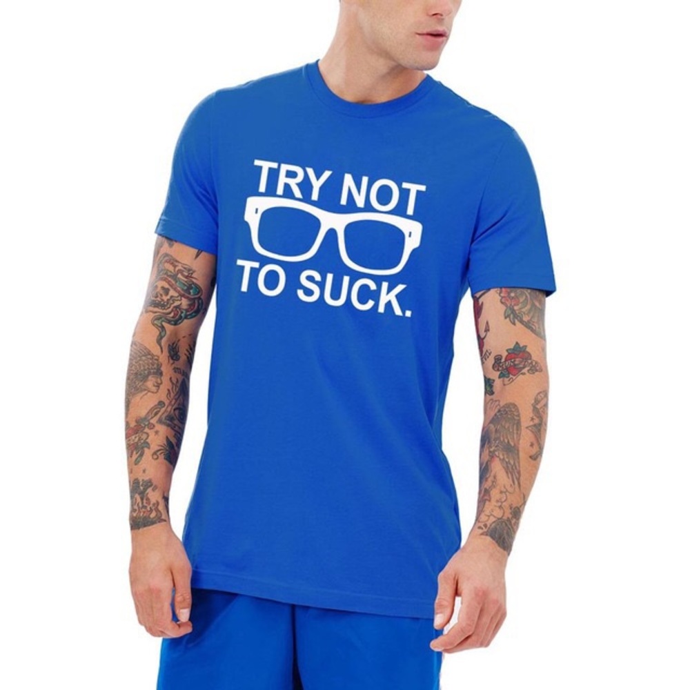 Try Not to Suck Duke Men’s Blue T-Shirt
